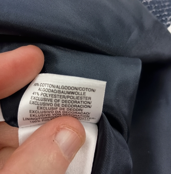 JONES NEW YORK Navy White Striped Nautical Blazer work pinstriped size 12 - Picture 4 of 11